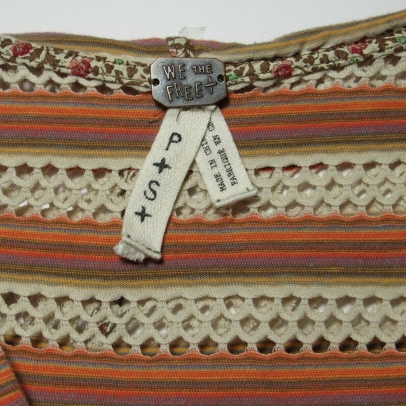 Boho We The Free Hooded Top Open Knit Long Bell - Picture 4 of 4